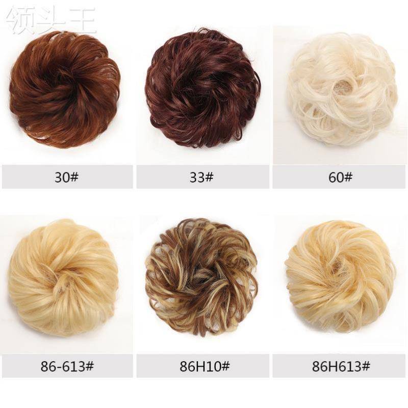 Wig hair ring rubber band curl ring ball head, simulation of human hair, hairpin, high -temperature silk bud headwear