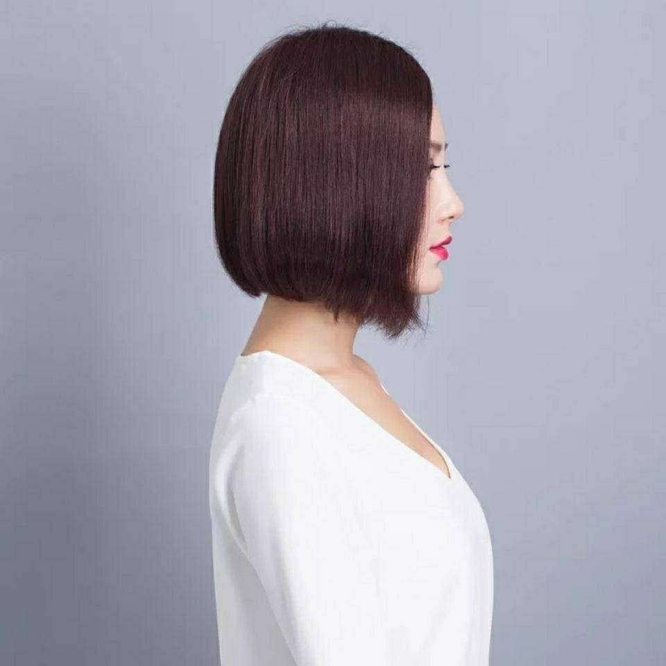 Wigs of wigs, full of realistic short hair Bobo bobo head straight hair Sassoon, partial partial bangs, all true hair fake