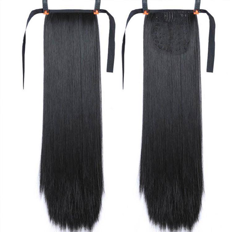 32 -inch long straight hair High -temperature wigs of ponytails, long hair, long hair, lace -up ponytail wig