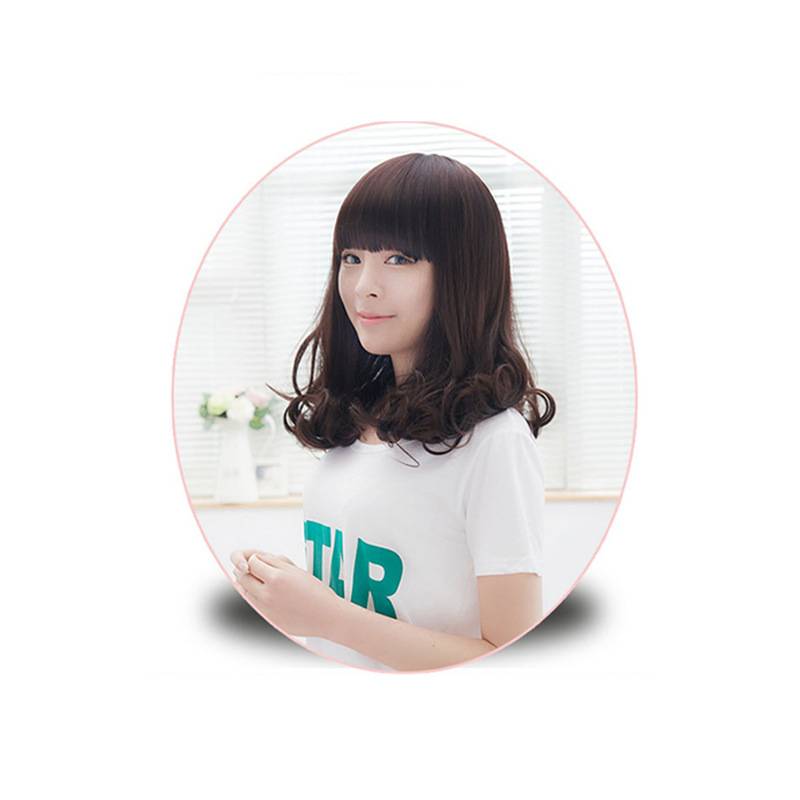 European and American wigs, long hair pear flowers, bangs, bangs head, long curly hair, big wave wig manufacturer