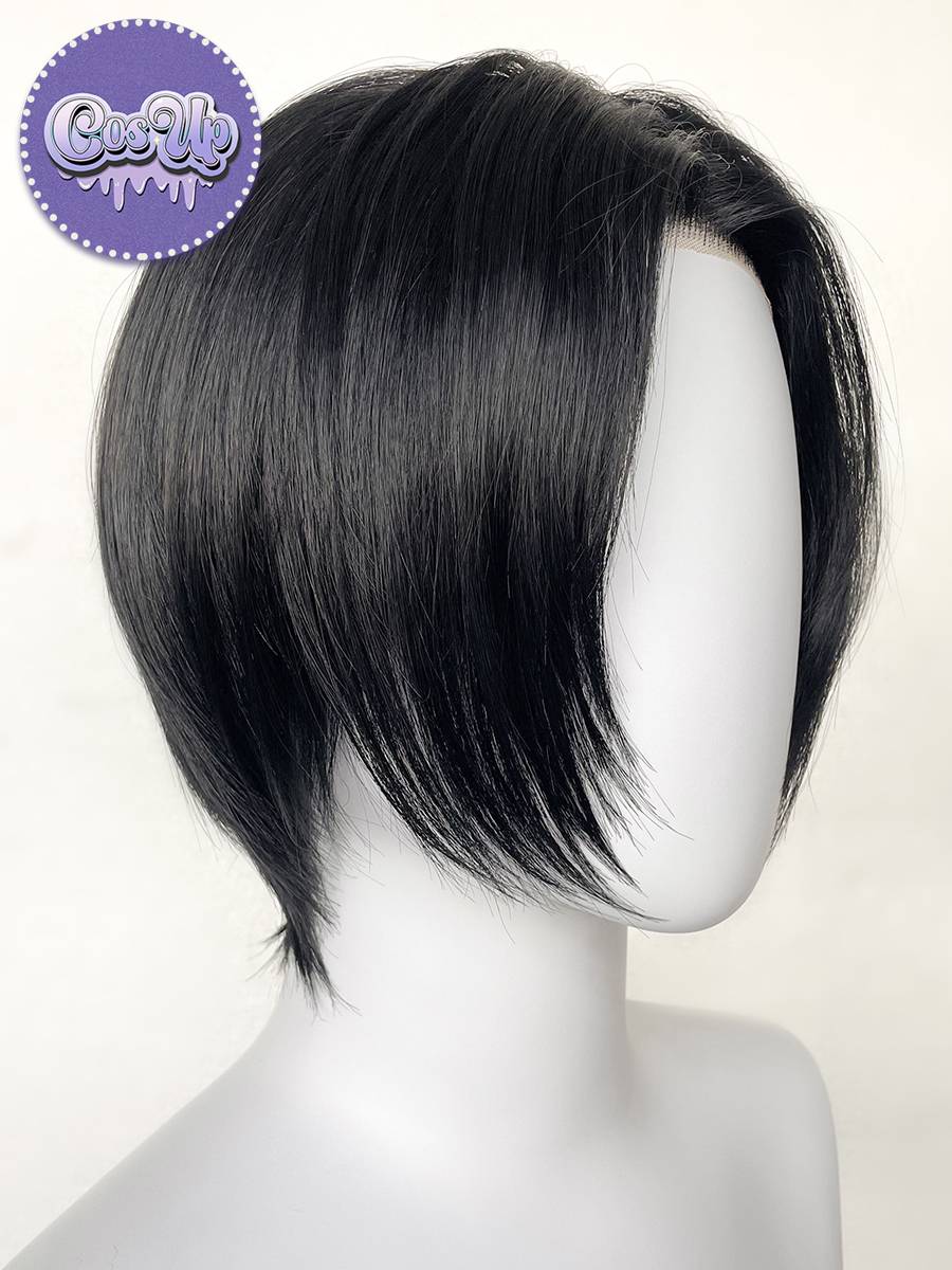 Qianlei black wig girl full header, short hair, high temperature silk, Naa Nana nana ghost lamp, cold cos