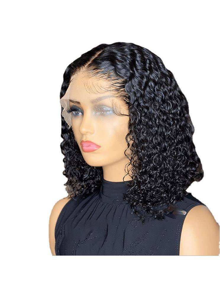 Wig wig female European and American short -curly hair African small roll explosion head -based fibrous head suite sources