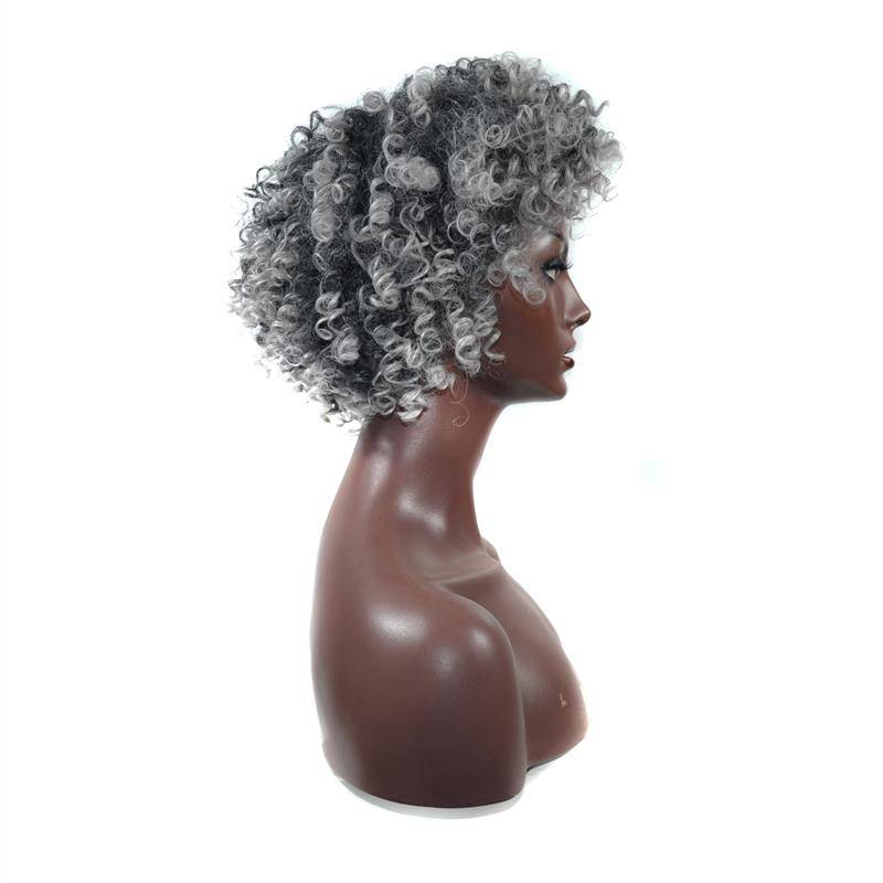 Wig head cover Ladies Gradient screw curls short short fluffy small curly hair fibrous cotton