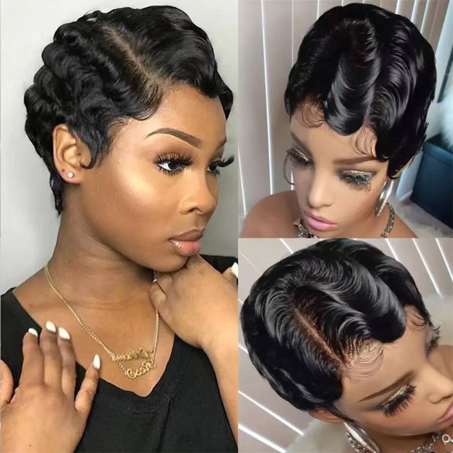 2022 Speed Store European and American wig Women's short curly curly micro -curly micro -rolled wigs of the whole wig, cross -border wig replacement