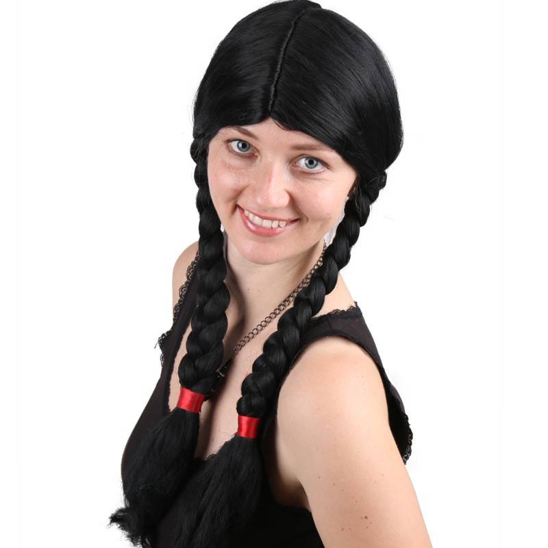 Black double twisted braid hair hairstyle short double -braid wiggle head cover performance wig queuing purse head cover