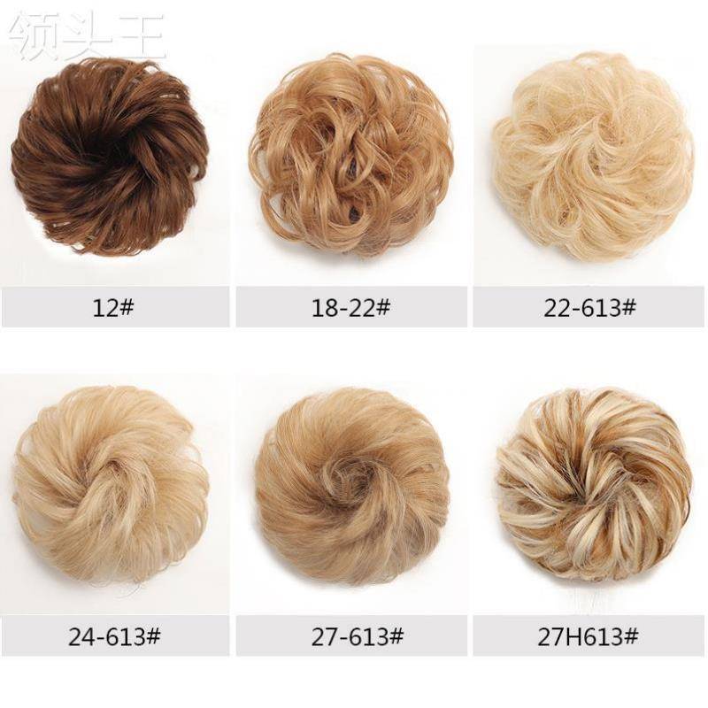 Wig hair ring rubber band curl ring ball head, simulation of human hair, hairpin, high -temperature silk bud headwear