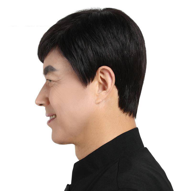 2023 new wig Middle -aged male short hair neutral Korean version of handsome fluffy fashion natural net red