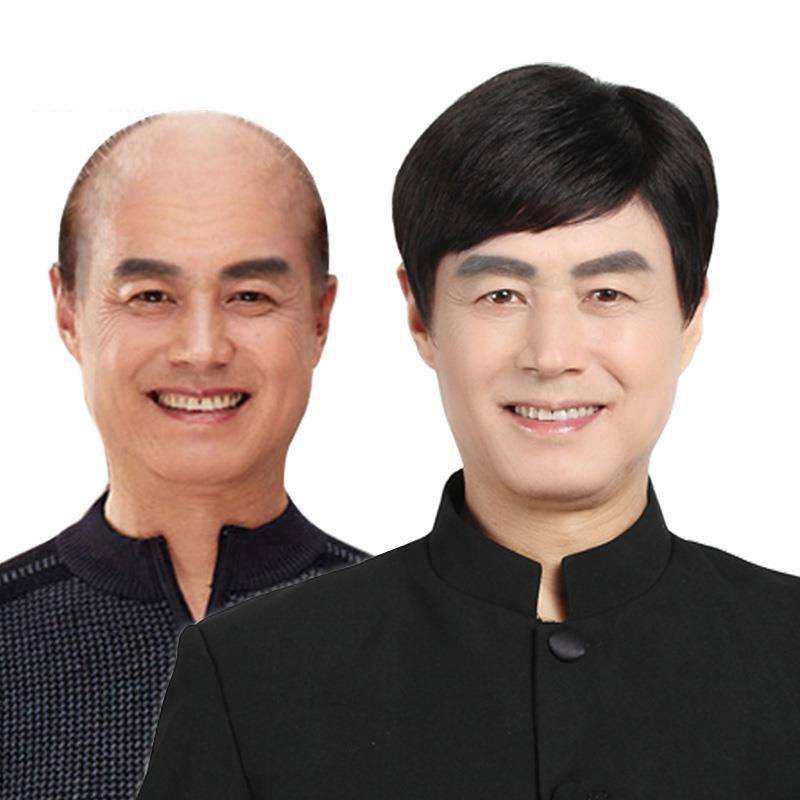 2023 new wig Middle -aged male short hair neutral Korean version of handsome fluffy fashion natural net red