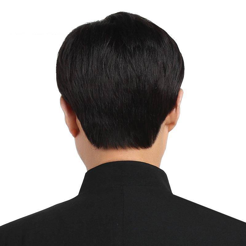 2023 new wig Middle -aged male short hair neutral Korean version of handsome fluffy fashion natural net red