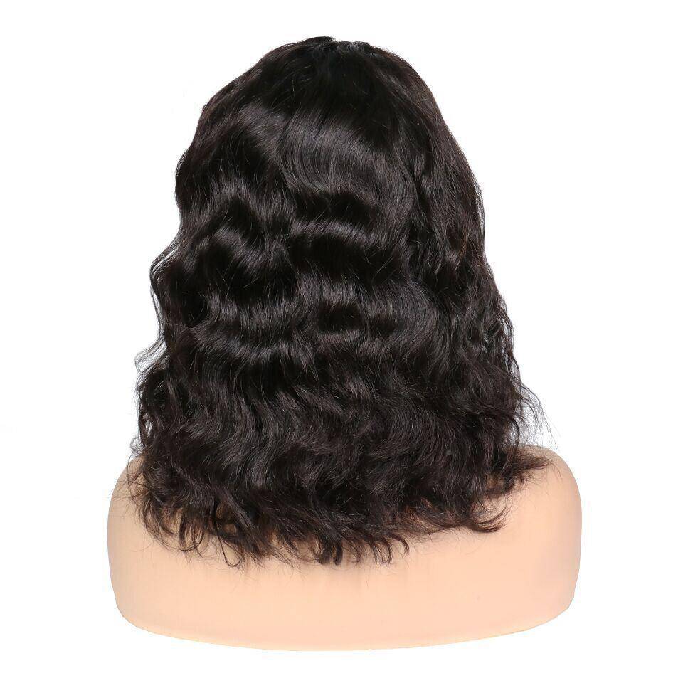 African high -temperature silk black hair fiber hair wave head cover black roll partial wave partial roll SUM short curly hair wig