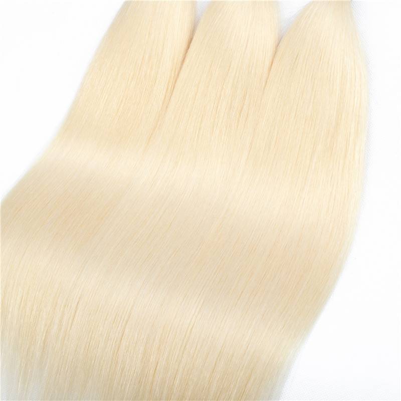 Straight Hair Bundles Weave Blonde 613 Live