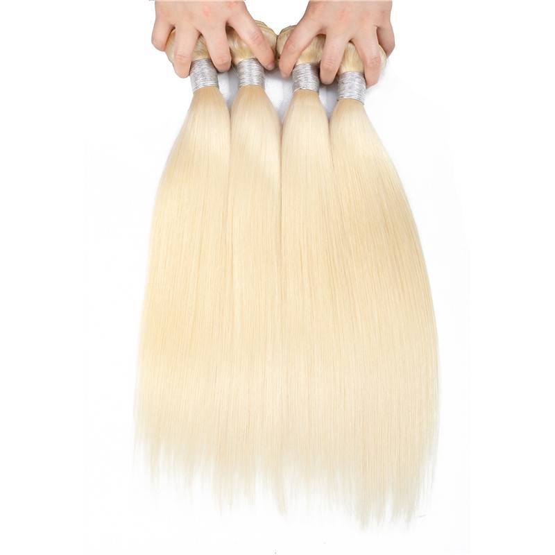 Straight Hair Bundles Weave Blonde 613 Live