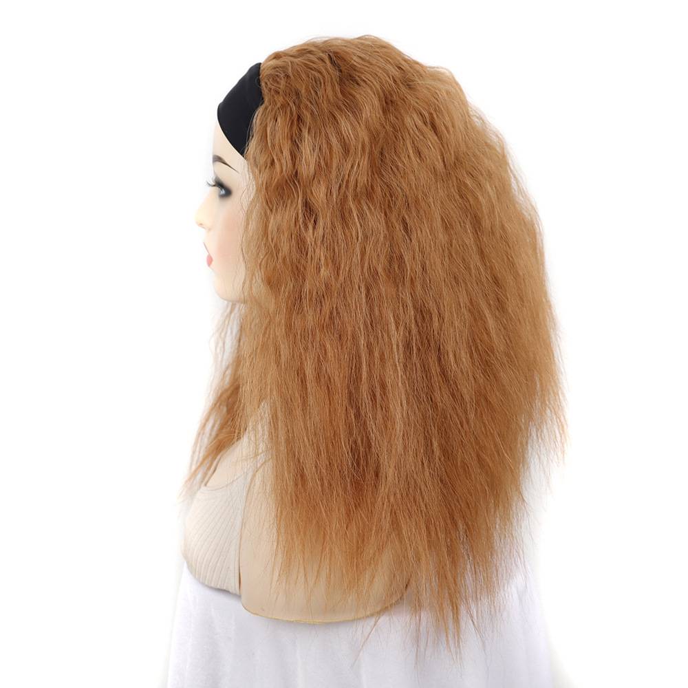 Wig Women's long head cover with corn hot curly hairstyle chemical fiber long curly hair wig