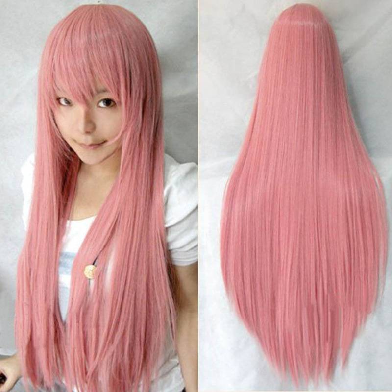 Christmas wig Speed Tong color COS COS fake hair multi -use anime wig Europe and the United States 80cm long straight hair