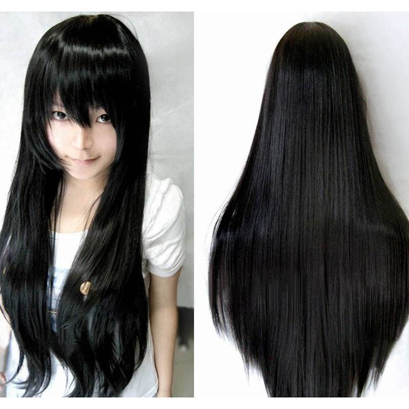 Christmas wig Speed Tong color COS COS fake hair multi -use anime wig Europe and the United States 80cm long straight hair