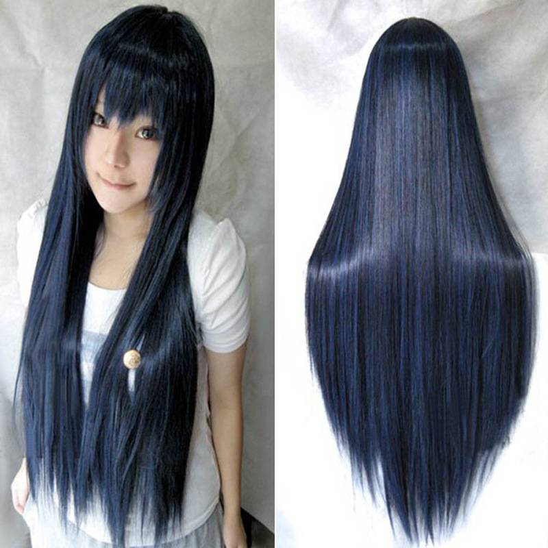 Christmas wig Speed Tong color COS COS fake hair multi -use anime wig Europe and the United States 80cm long straight hair