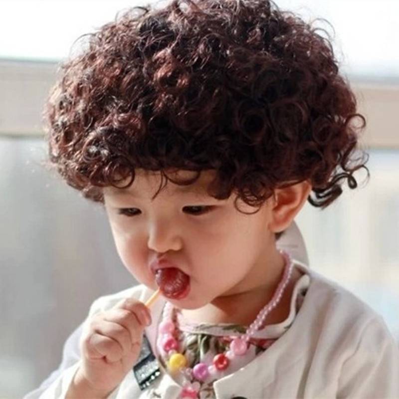 Baby takes a purse free shipping Children's photography wig Terminal photo studio cute short roll fans head