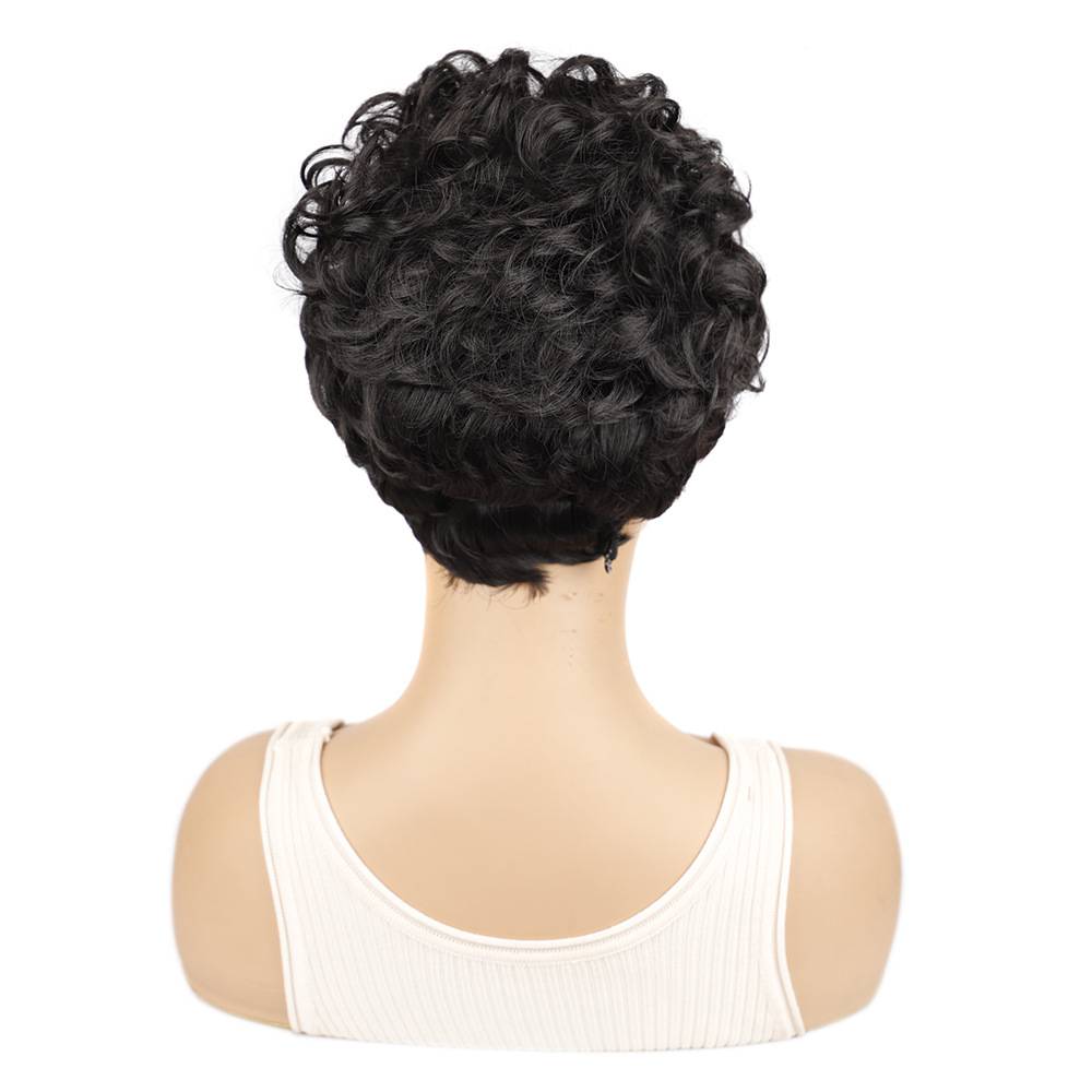Ladies small roll head cover short African female curly head cover short hair micro -curling fibrous hood