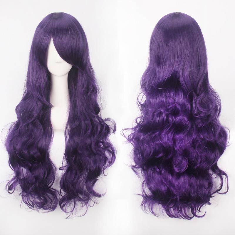 Direct selling European and American COS wig color anime anime wigs with high temperature silk universal 80cm long curly hair