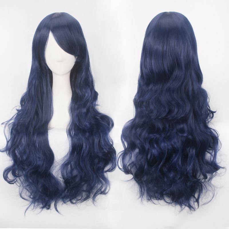 Direct selling European and American COS wig color anime anime wigs with high temperature silk universal 80cm long curly hair