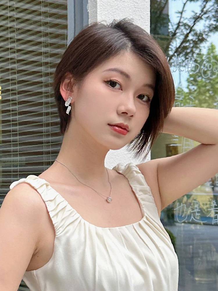 Ferry hair female short hair True real -life hair fashion natural short wave bald chemotherapy special full header short hair