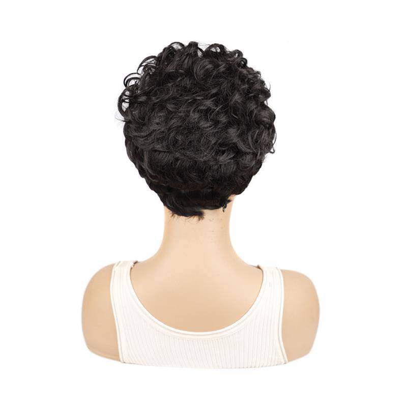 Ladies small roll head cover short African female curly head cover short hair micro -curling fibrous hood