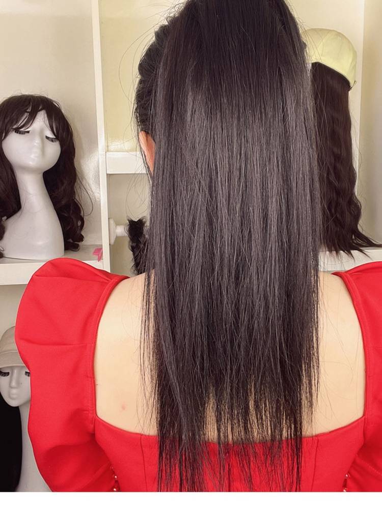 My own hair processing, hairpiece, hair end U -shaped half -headed strap, grabbing ponytail hair hoop hats