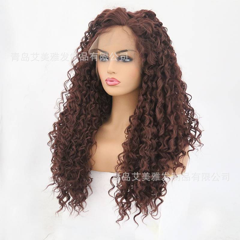 Wigs in Europe and the United States selling fashion fashion African curled long hair resistant high temperature chemical fiber hair manufacturers supply and marketing