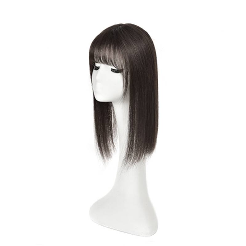 Cross -border e -commerce fake hair filming female air bangs long straight hair with a piece of head supplement hair block naturally covers white hair