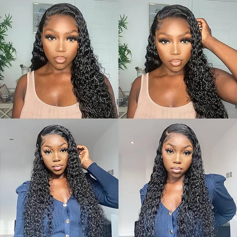 African cross -border wig European and American fashion female front lace lace 13*4 small roll natural everyday full set