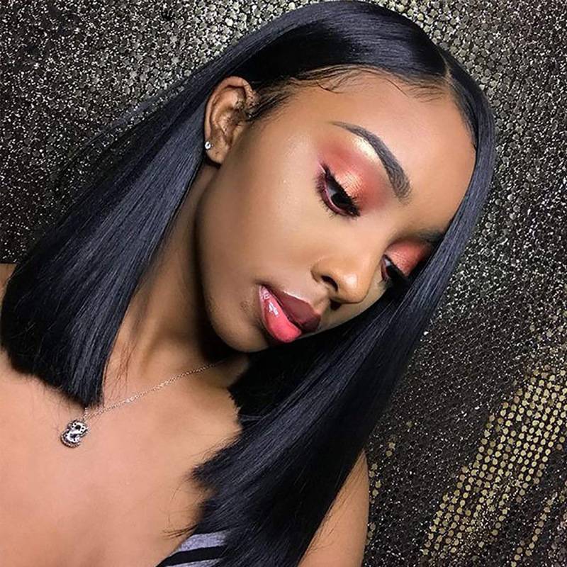 African wigs, long hair, European and American fashion BoBO head, bangs collarbone hair black pseudo head cover