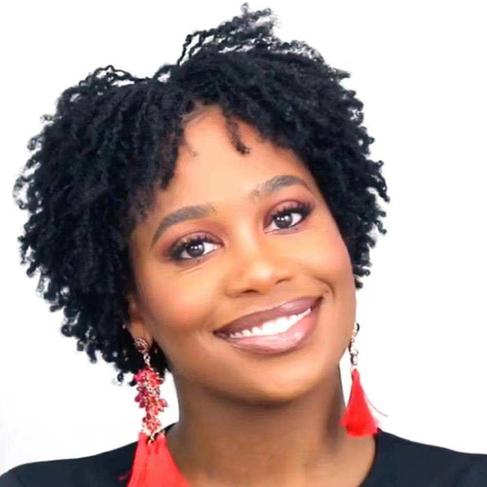 African small curly black curly hair European and American wigs rose net spot