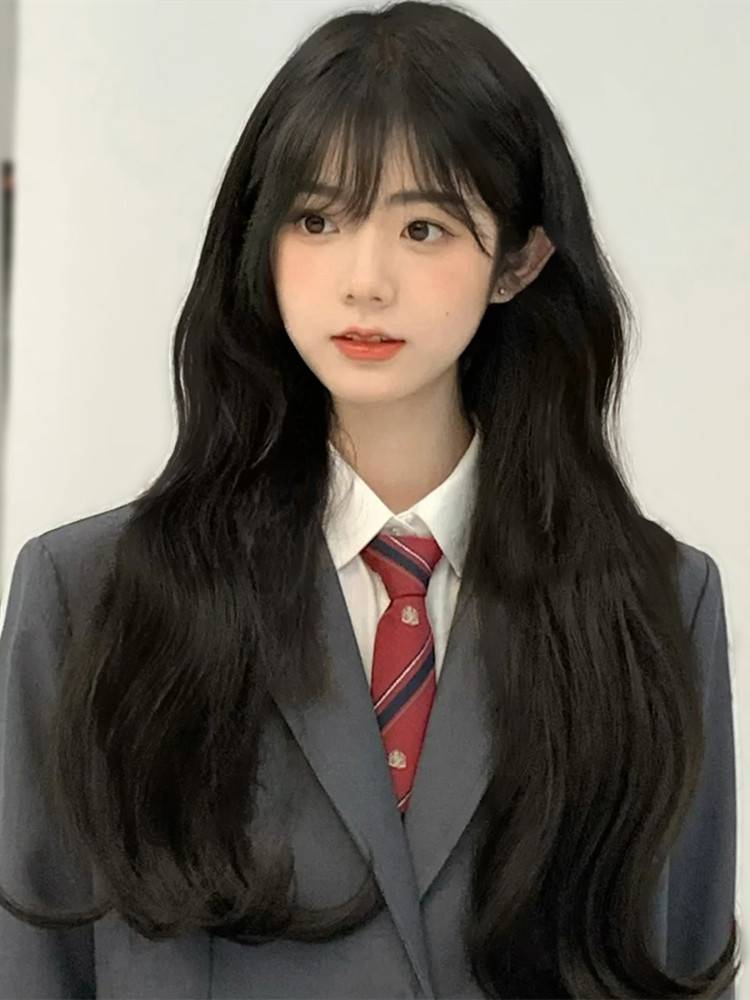 Wig female long curly hair big wave new fashion trendy temperament fluffy simulation laziness roll full top