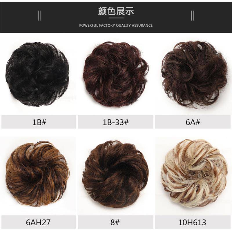 Wig hair ring rubber band curl ring ball head, simulation of human hair, hairpin, high -temperature silk bud headwear