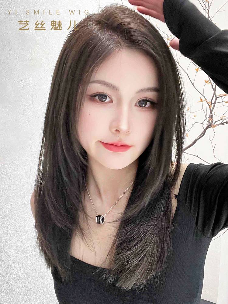Wig female long hair really hair full net red natural age reduction clavicle hair bald chemotherapy dedicated lace wig cover