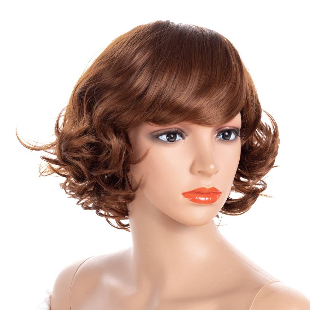 Short wiggle sleeve chemical fiber European and American short curly hair wig