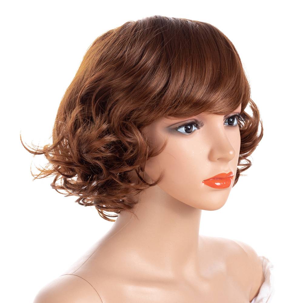 Short wiggle sleeve chemical fiber European and American short curly hair wig
