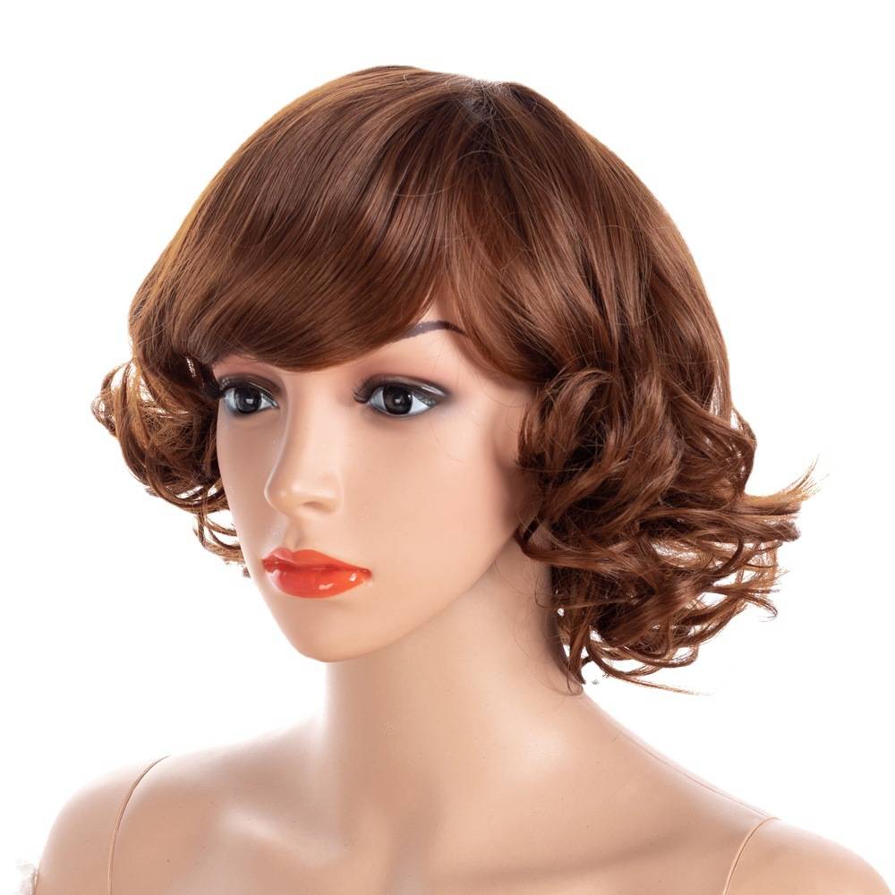 Short wiggle sleeve chemical fiber European and American short curly hair wig