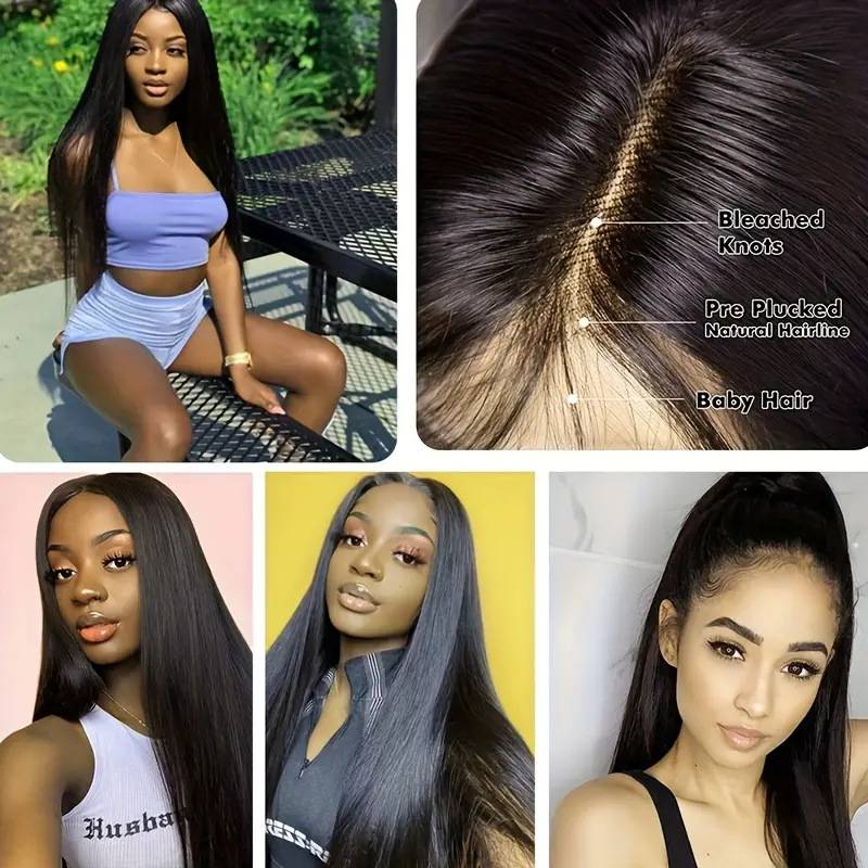 Cross -border fashion long straight hair wigs of African hot -selling lace lace are naturally full of straight hair