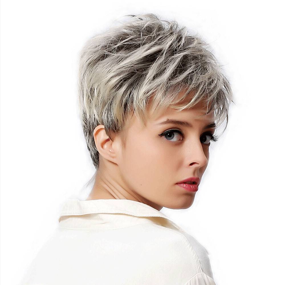 Wig European and American short hair Fresh hair curling manufacturers spot fashion gradient mixed color fluffy short hair