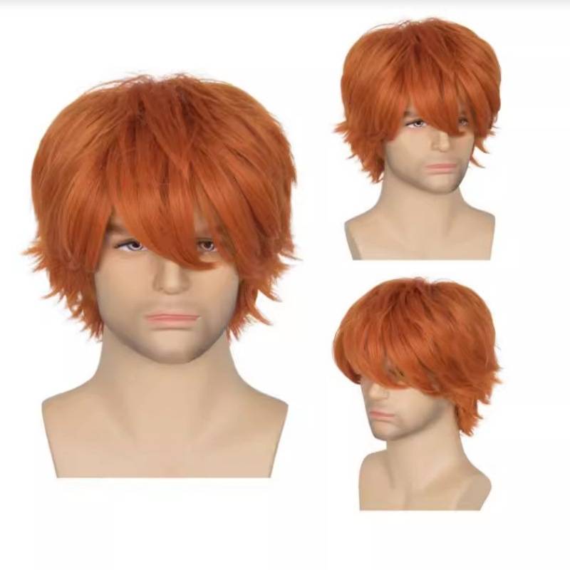 European and American Amazon Volleyball Teenagers Nikko Xiangyang Short Orange Anti -Warm COS Wig