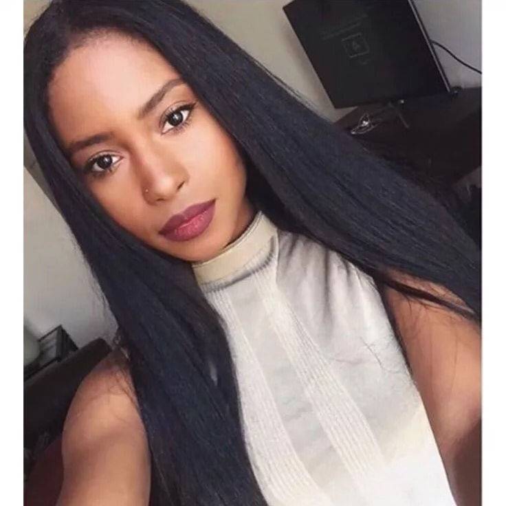 European and American Africa, bangs, gaps, long hair, straight hair temperament, face simulation, fashion network red full set