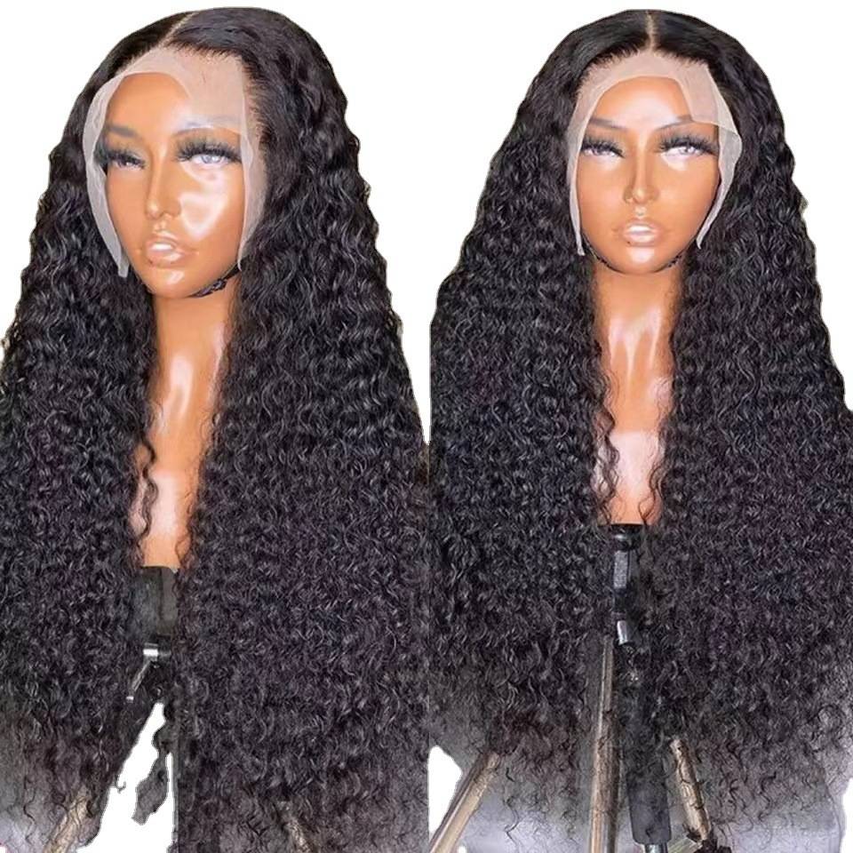 Amazon's new product European and American cross -border wig African small roll front lace mesh rose net wrapping soft rubber hood