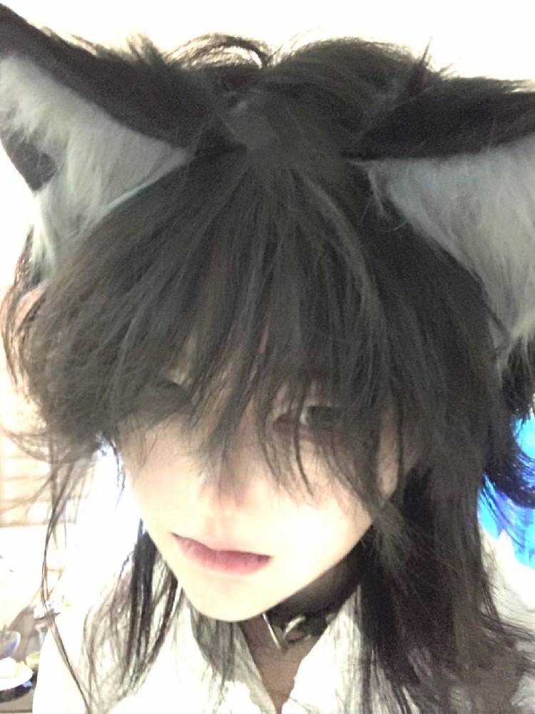 The catfish head wig Men's short hair fashion trend Japanese handsome wolf tail fluffy natural men and women universal full header