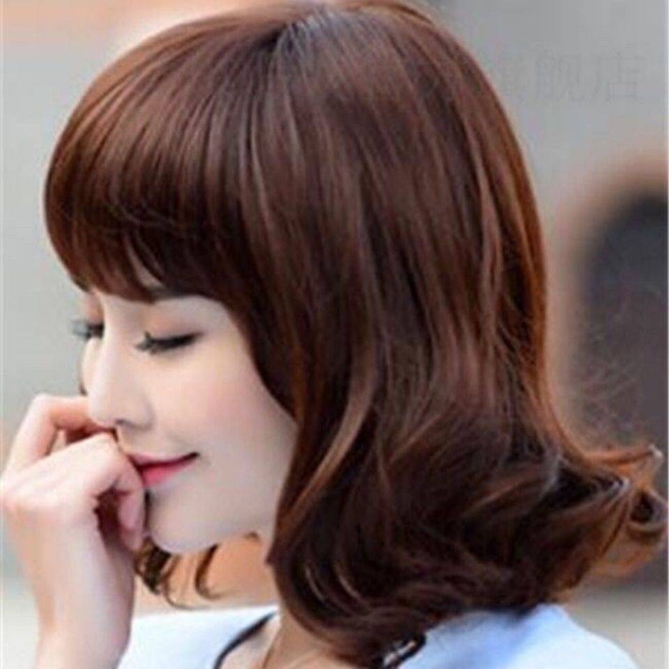 Wig female long hair medium curly hair, large wave collarbone hair pear head fluffy, natural first head cover female wig
