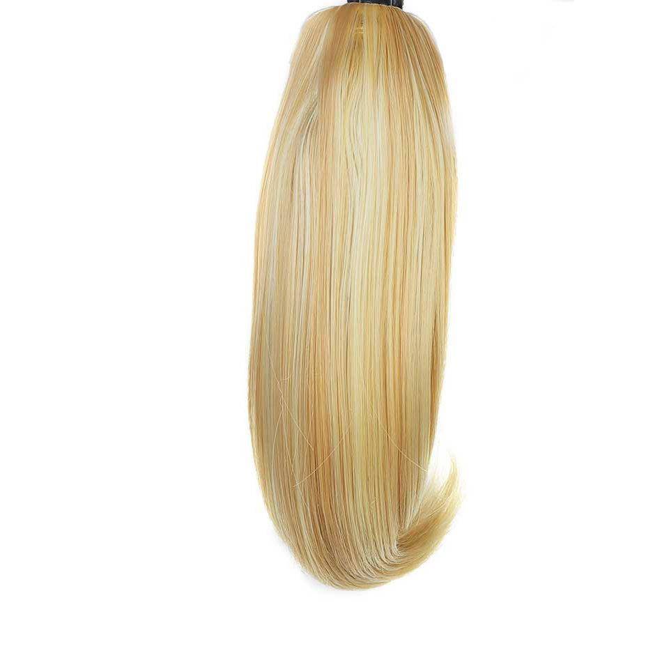 Wig female European and American tiger mouth pinch pear flowers short ponytail long straight hair micro -rolled inner clamp -type ponytail spot hair