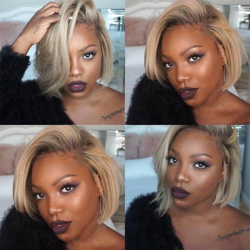 European and American ladies wigs of yellow short curly hair are divided into wave head wig fibrous hair suits