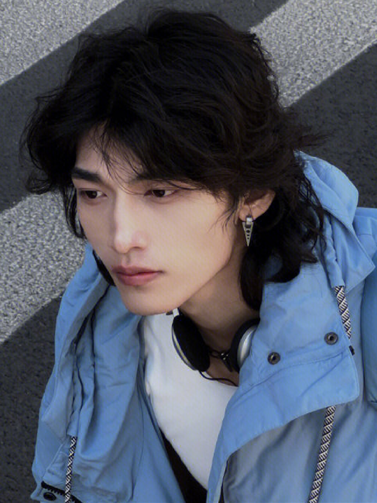 Wolf tail wig Men's short hair stylish handsome catfish head mature male temperament is divided into bangs personality photo full head set