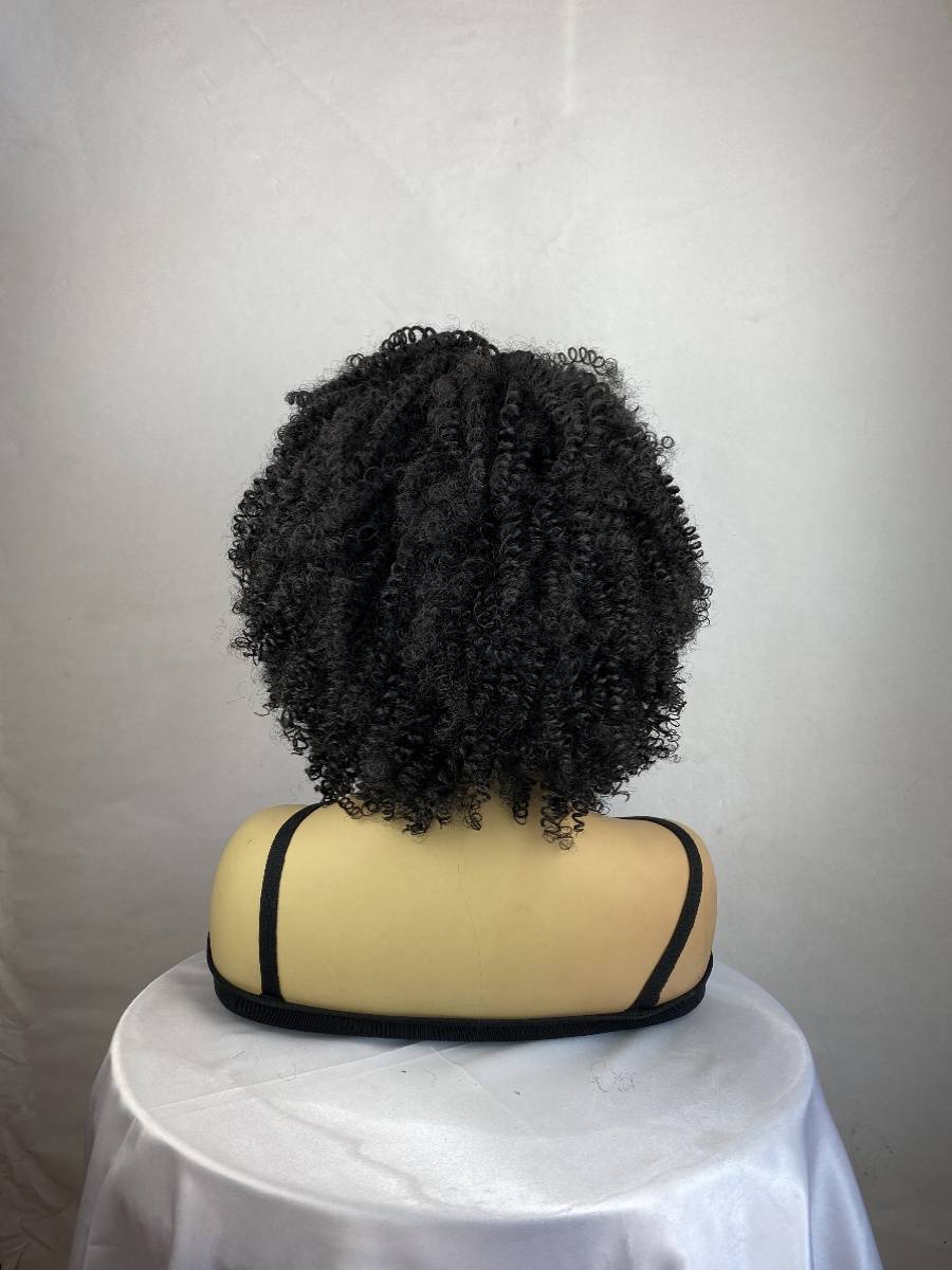 South African black fluffy explosion head export screw roll black African curly hair black wig full set