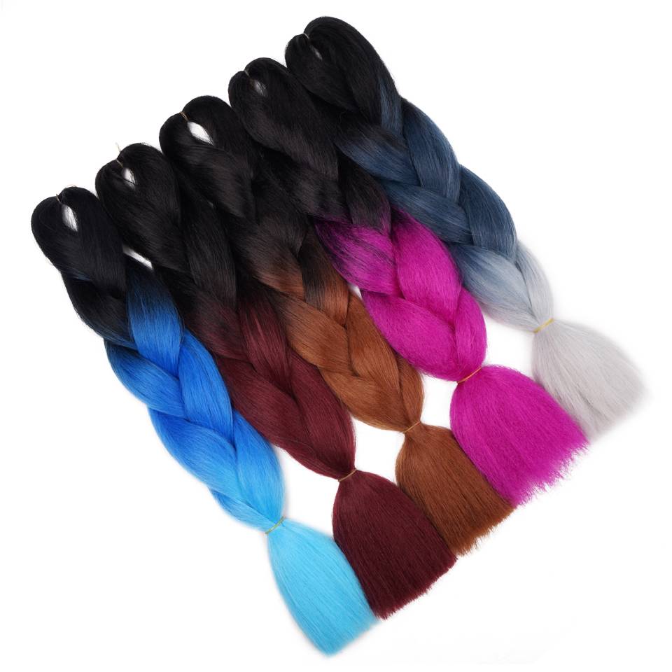 African dirty pigtails, black braids, two -color gradient, dirty ghost braid, chemical fiber braid
